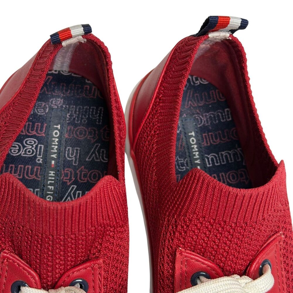 Tommy Hilfiger Gessie Sneaker Shoe Mesh Knit Slip On Women Red 7.5 - Picture 6 of 14